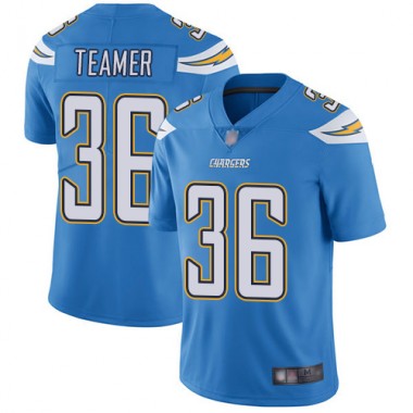 Los Angeles Chargers NFL Football Roderic Teamer Electric Blue Jersey Men Limited 36 Alternate Vapor Untouchable